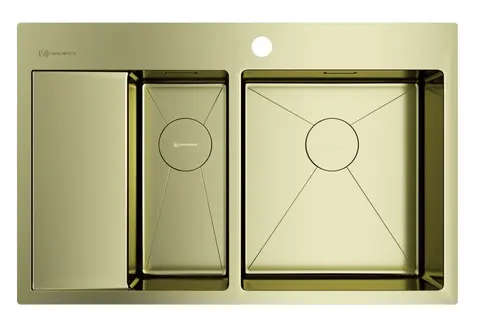 Кухонная мойка Omoikiri Akisame 78-2-LG-R (4973088) светлое золото